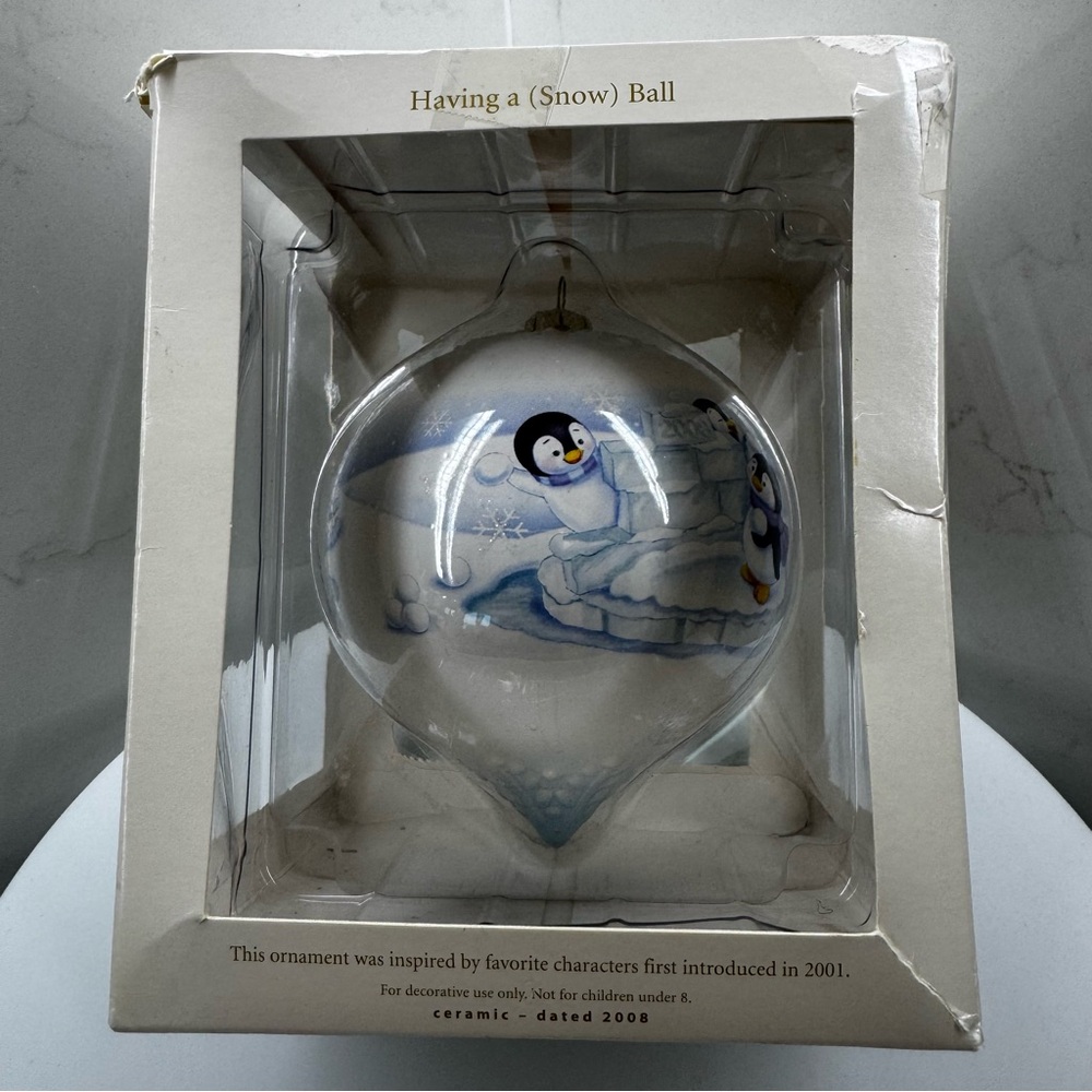 Hallmark Keepsake Having a (snow)Ball Christmas ornament vintage 2008 ceramic